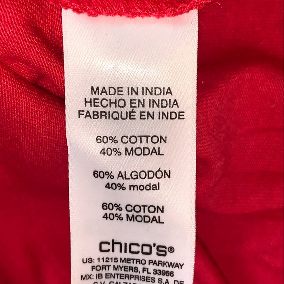 NEW Chicos 3 (US XL) Sequin Scoop Neck Tank Top Salsa Red Cotton Sleeveless - Picture 6 of 7